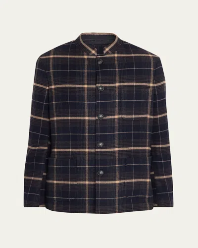 Massimo Alba Men's Wool-cashmere Plaid Blazer In Blue
