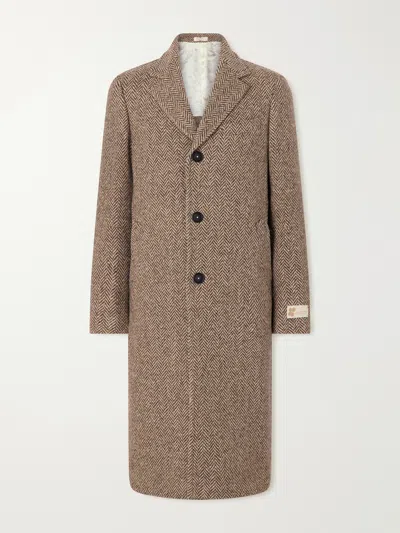 Massimo Alba Mercury Herringbone Virgin Wool Coat In Multi