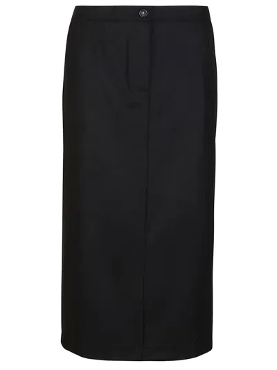 MASSIMO ALBA MASSIMO ALBA MID-LENGTH STRAIGHT WOOL SKIRT WITH BUTTON CLOSURE