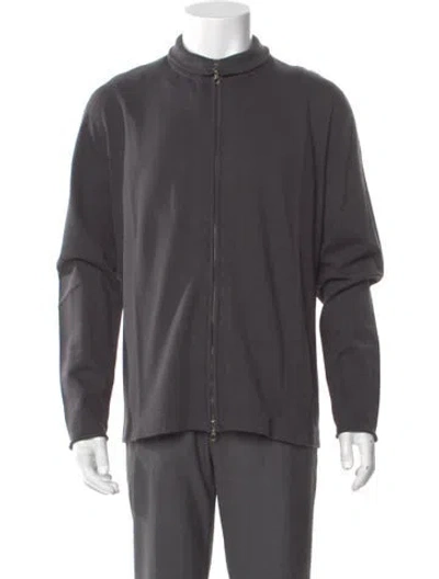 Pre-owned Massimo Alba Mock Neck Long Sleeve Cardigan W/ Tags In Gray