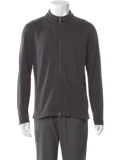 Pre-owned Massimo Alba Mock Neck Long Sleeve Cardigan W/ Tags In Gray