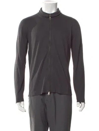 Pre-owned Massimo Alba Mock Neck Long Sleeve Cardigan W/ Tags In Gray