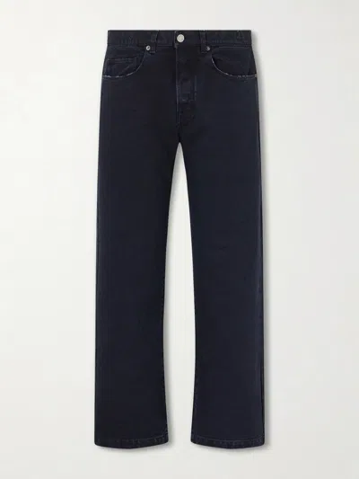 Massimo Alba Oceano Straight Leg Canvas Trousers In Black