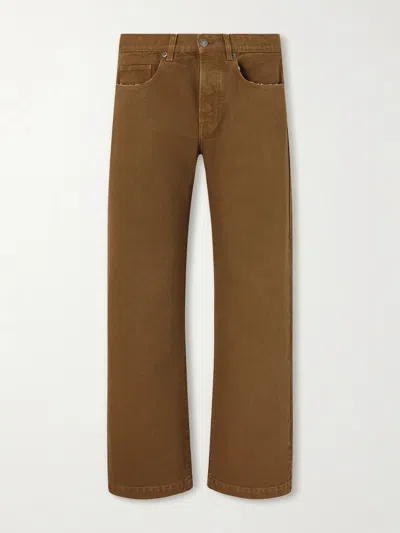 Massimo Alba Oceano Straight-leg Cotton Trousers In Brown