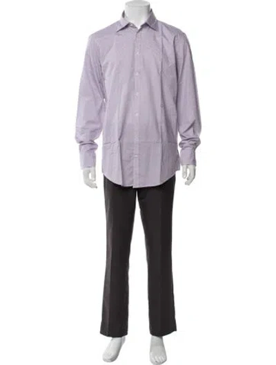 Pre-owned Massimo Alba Patterned Long Sleeve Dress Shirt W/ Tags In Purple