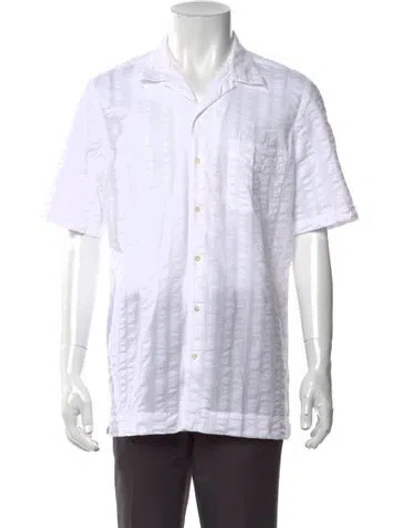 Pre-owned Massimo Alba Patterned Short Sleeve Shirt W/ Tags In White