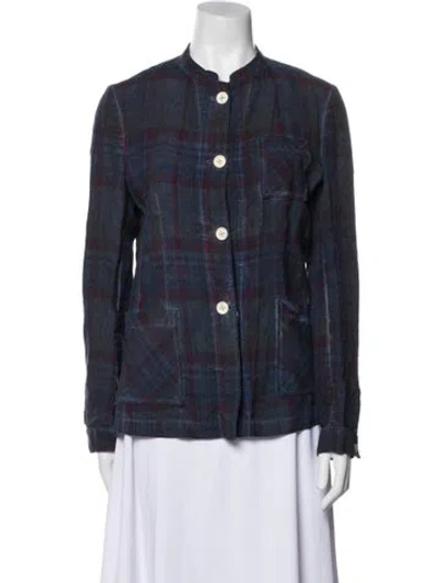 Pre-owned Massimo Alba Plaid Print Jacket In Blue
