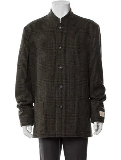 Pre-owned Massimo Alba Plaid Print Jacket W/ Tags In Green