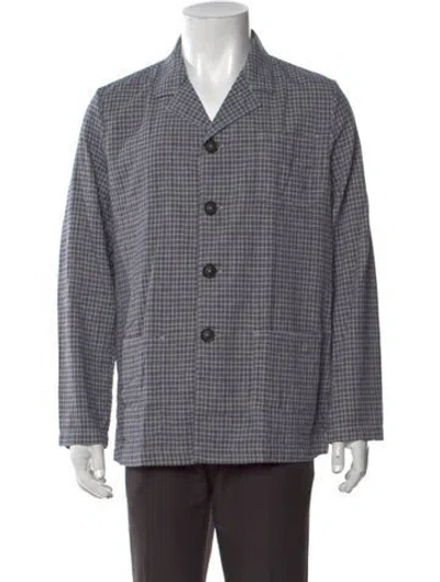 Pre-owned Massimo Alba Plaid Print Long Sleeve Shirt W/ Tags In Blue