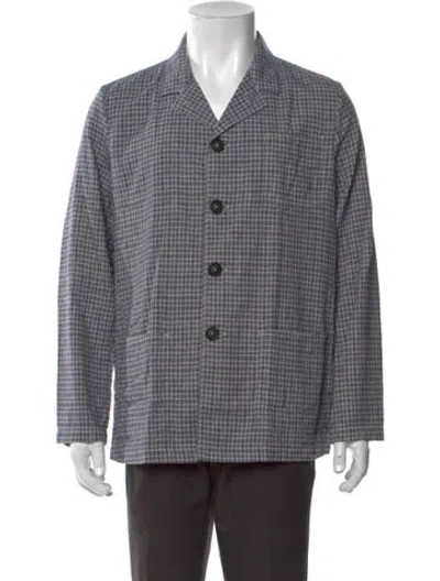 Pre-owned Massimo Alba Plaid Print Long Sleeve Shirt W/ Tags In Blue