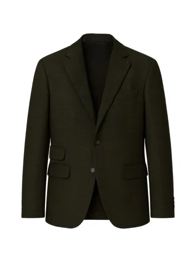 Massimo Alba Prince Of Wales Virgin Wool Jacket In Green
