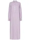 Massimo Alba Raspberry-striped Maxi Kaftan With Side Slits