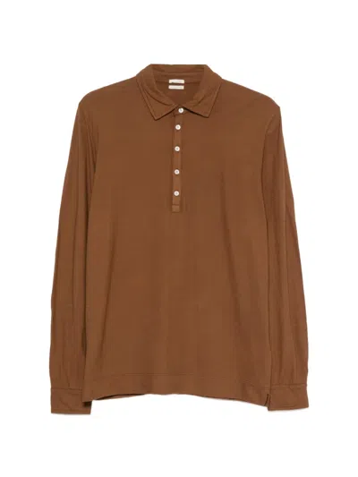 Massimo Alba Raya Long-sleeves Polo Shirt In Brown