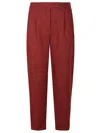 Massimo Alba Red Tailored Trousers With Relaxed Fit In Brown