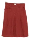 Massimo Alba Regina Pocket Midi Skirt In Burgundy