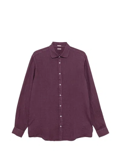 Massimo Alba Shirt In Burgundy