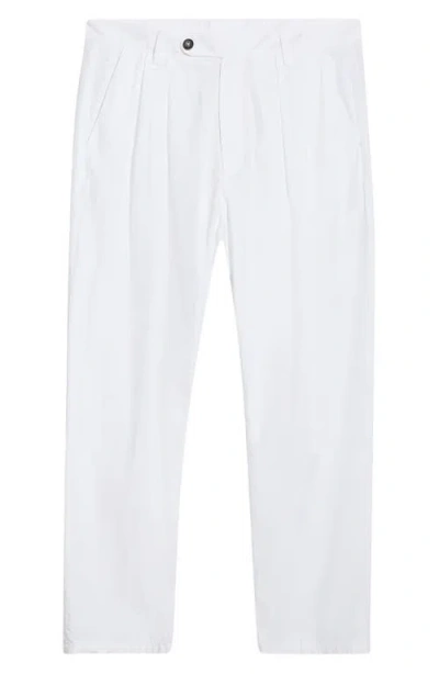 Massimo Alba Stan Pleated Cotton Trousers In White