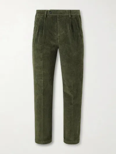 Massimo Alba Strallo02 Straight-leg Cotton-blend Corduroy Trousers In Green