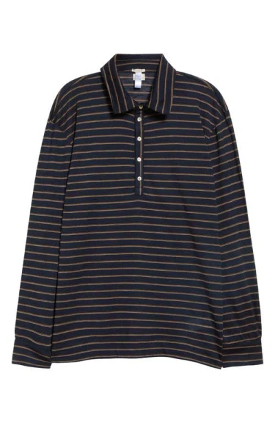 Massimo Alba Raya Striped Cotton-jersey Polo Shirt In Blue