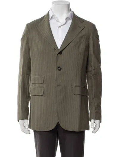 Pre-owned Massimo Alba Striped Blazer W/ Tags In Green