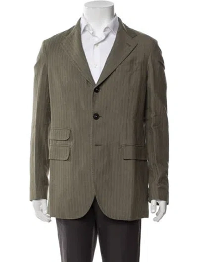 Pre-owned Massimo Alba Striped Blazer W/ Tags In Green
