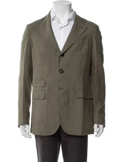 Pre-owned Massimo Alba Striped Blazer W/ Tags In Green