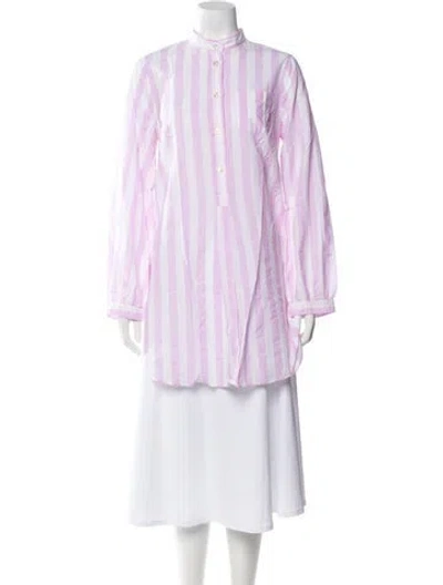 Pre-owned Massimo Alba Striped Long Sleeve Button-up Top W/ Tags In Multi