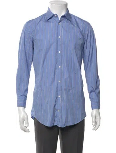 Pre-owned Massimo Alba Striped Long Sleeve Shirt In Blue
