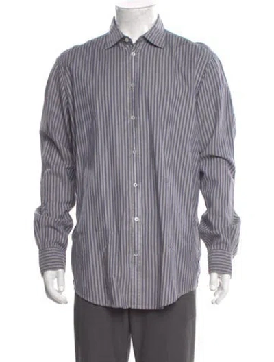 Pre-owned Massimo Alba Striped Long Sleeve Shirt W/ Tags In Gray