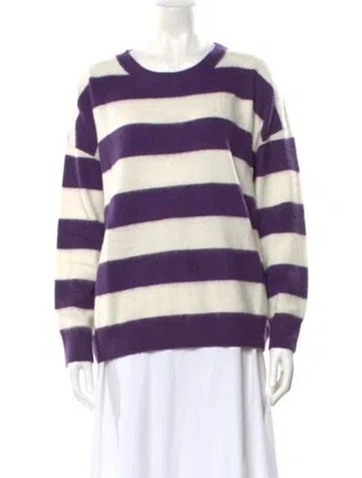 Pre-owned Massimo Alba Striped Scoop Neck Sweater In Purple