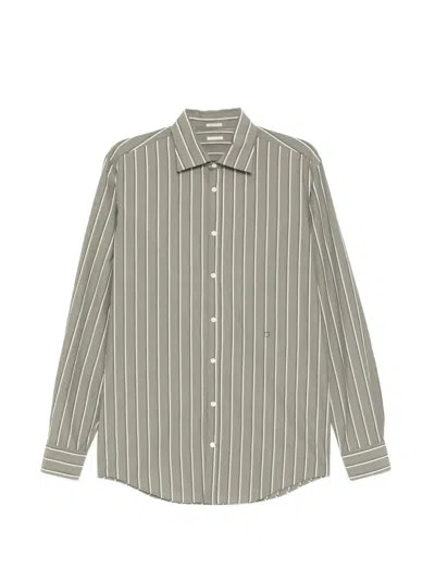 Massimo Alba Striped Shirt In Green