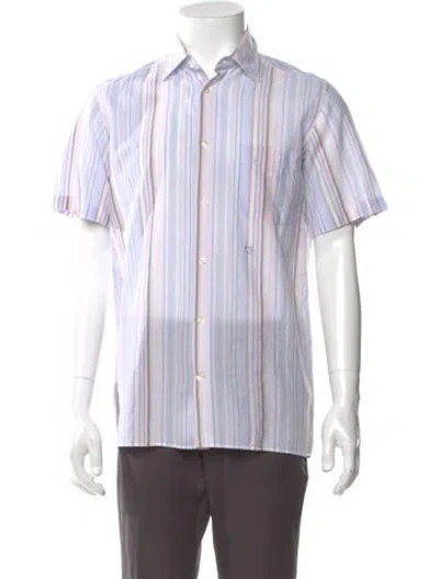Pre-owned Massimo Alba Striped Short Sleeve Shirt In Blue