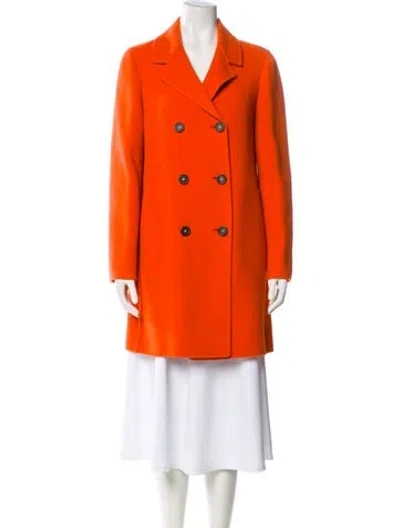 Pre-owned Massimo Alba Virgin Wool Peacoat In Orange