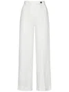 Massimo Alba Wide-leg Herringbone Linen Trousers From  In White