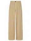 Massimo Alba Wide-leg Trousers With High Waist And Button Closure In Brown