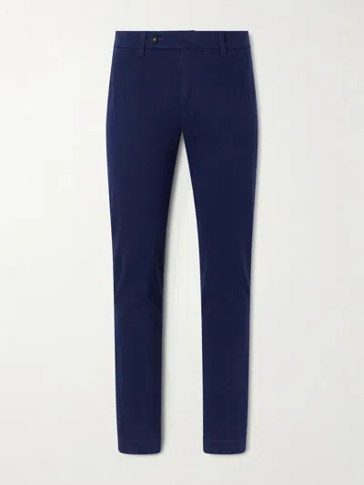 Massimo Alba Winch Straight-leg Cotton-blend Twill Trousers In Blue