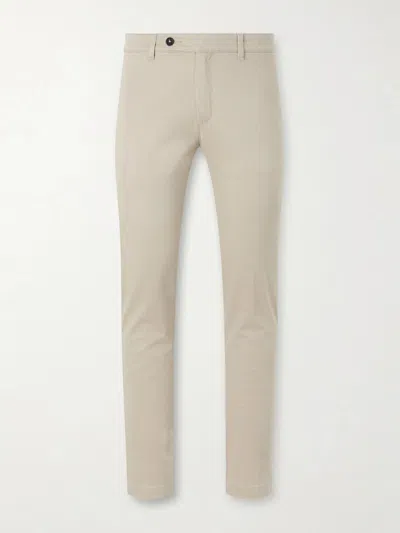 Massimo Alba Winch Straight-leg Cotton-blend Twill Trousers In Neutral