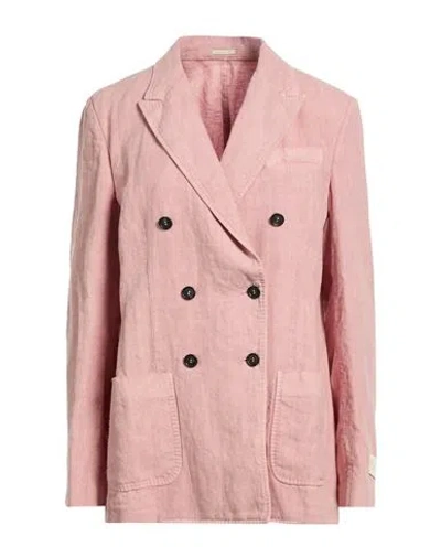Massimo Alba Woman Blazer Antique Rose Size L Linen In Pink