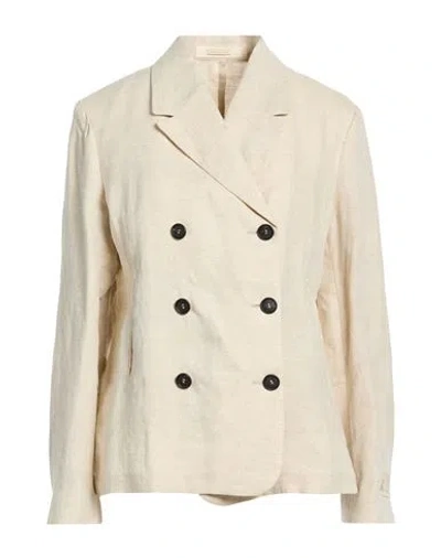 Massimo Alba Woman Blazer Beige Size L Linen In Gray