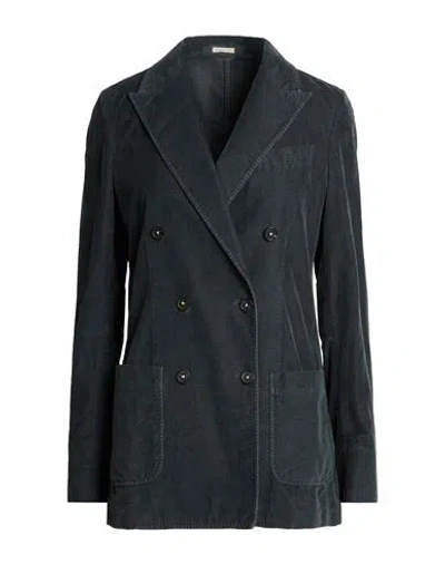 Massimo Alba Woman Blazer Charcoal Size L Cotton In Green