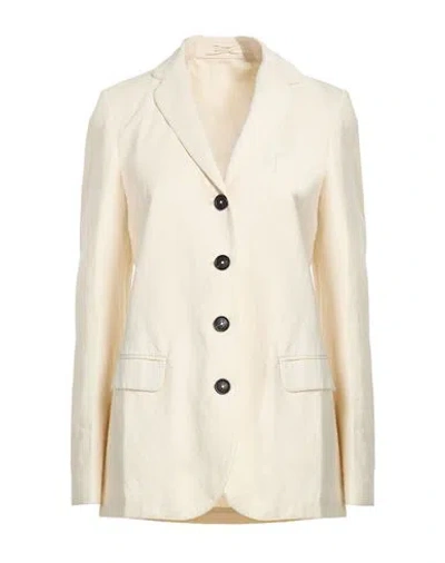 Massimo Alba Woman Blazer Cream Size L Cotton, Linen In White