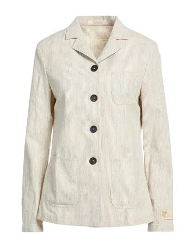 Massimo Alba Woman Blazer Off White Size M Linen, Cotton In Neutral