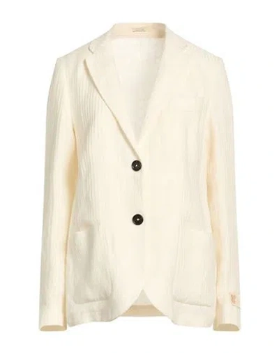 Massimo Alba Woman Blazer Off White Size Xl Linen