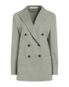 Massimo Alba Woman Blazer Sage Green Size L Cotton, Elastane In Gray