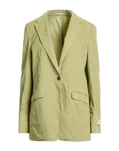 Massimo Alba Woman Blazer Sage Green Size Xl Cotton
