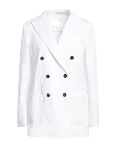 MASSIMO ALBA MASSIMO ALBA WOMAN BLAZER WHITE SIZE M COTTON, ELASTANE