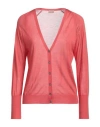 Massimo Alba Woman Cardigan Coral Size Xl Silk In Red