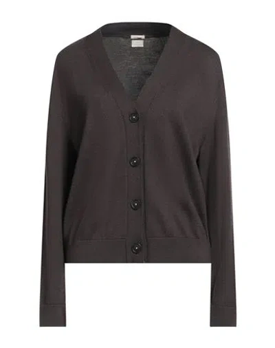 Massimo Alba Woman Cardigan Dark Brown Size M Virgin Wool