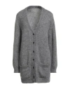 Massimo Alba Woman Cardigan Grey Size M Mohair Wool, Silk In Gray