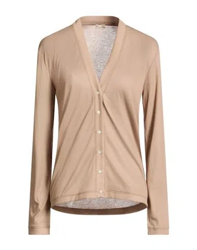Massimo Alba Woman Cardigan Khaki Size Xl Cotton, Silk In Sand